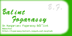 balint fogarassy business card